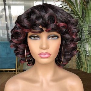 Short Curly Wigs with Bangs